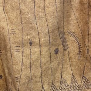 Lauren Ralph Lauren Tan and Black Patterned Linen Aztec Wrap Skirt  SZ 12